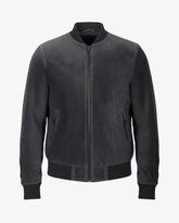 Lugo – Grey Suede Bomber Jacket for Men